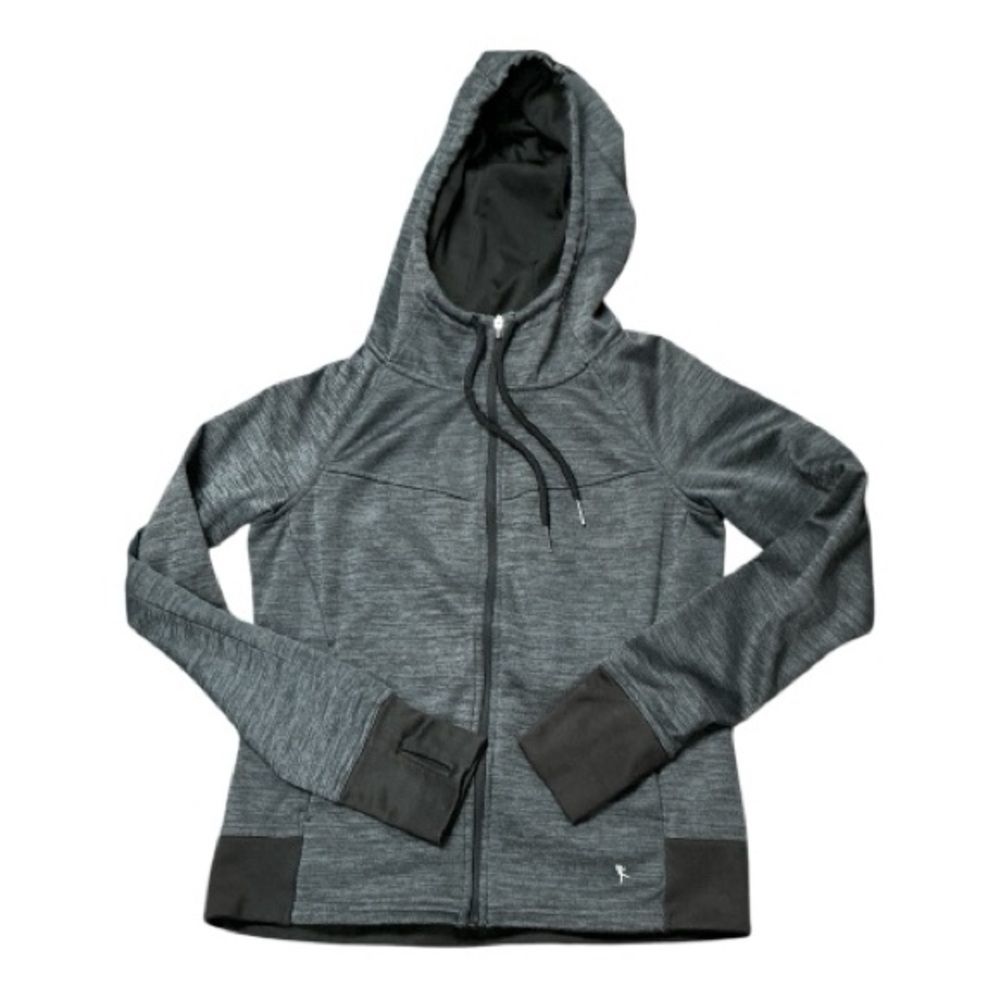 Danskin - EC - Black and Gray Hooded Zip-Up Jacket